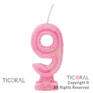 VELA HS2877-9 NUMERO 9 ROSA C/GIBRE x 1